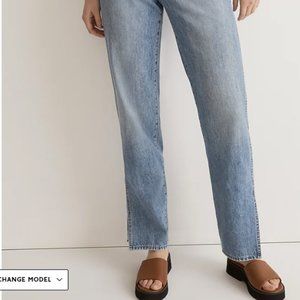 Madewell -  The Perfect Vintage Straight Jean in Deforst Wash: Side-Slit Edition